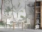 3D Forest Tree Panda Bear Swing Self-adhesive Removeable Wallpaper Wall Mural