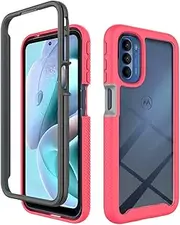 Moto G31 Case, EabHulie Hybrid Transparent Back Rugged Bumper No Slip Shockproof Protective Case Cover for Motorola Moto G31 Pink
