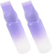 Healeved 2pcs Hair Oiling Bottle Applicator Brush Hair Oil Applicator Hair Dyeing Tool for Dyeing Oiling Shampooing Conditioning Easy to Clean Portable for Travel