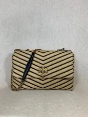 NWT Tory Burch Kira Chevron Soft Straw Convertible Bag $658