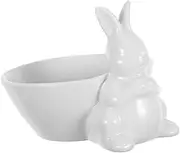 COLLBATH Cute Bunny Shaped Ceramic Bowl for Fruit Salad Pudding and Appetizers Temperature Resistant for Family Meals and Picnics Stylish Dinnerware Decor for Kitchen Use