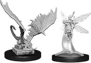 WizKids D and D Nolzurs Marvelous Sprite and Pseudodragon Unpainted Miniatures