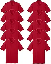 PriceDumb 10 Pack Mens Cotton Blank Plain Jersey Golf Polo Collar T Shirt Tee Tops Bulk
