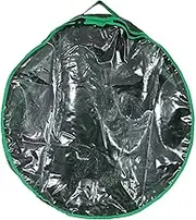 iplusmile 1Pc Christmas Wreath Storage Bag with Clear Window Wreath Holder for Holiday Decor Garland Storage Bag for Present Packing and Seasonal Organizing