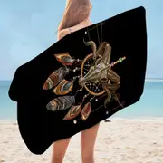 Goat Skull Dream Catcher Microfiber Beach Towel