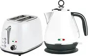 Vintage Electric 2 Slice Toaster & Kettle Combo Stainless Steel - White