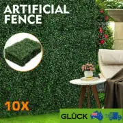 10 x Artificial Hedge Grass Boxwood Vertical Garden Green Wall Mat Fence Outdoor