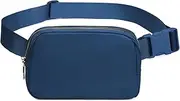 [Miss Lulu] Unisex Mini Belt Bag with Adjustable Strap Small Waist Pouch for Workout Running Traveling Hiking, Navy, Belt Bag
