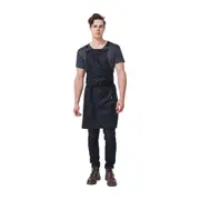 Linen/Viscose Bib Apron Black Theodore