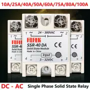 10A - 100A Single Phase SSR Solid State Relays Module DC 3V-32V to AC 24V-380V