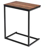 Costway C-Shape Side End Table Wood Bedside Coffee Table Nightstand Sofa Living Office Bedroom