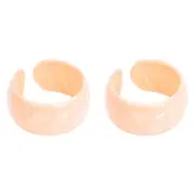 2PK Annabel Trends Tamed Cuff Bangles Women Wristband Accessory 7x3cm Pink Pearl
