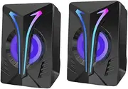 QUMIIRITY RGB Gaming Computer Speakers Stereo Sound Box Style -Powered Stereo Audio for