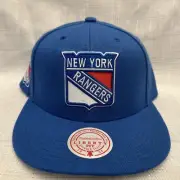 New York Rangers NHL Mitchell & Ness Hat Snapback Cap Blue Red New Men