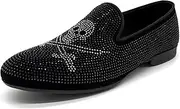 [CMM] Men's Pointed Toe Rivet Dress Shoes Glitter Loafers Plus Size