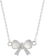 [LuLiyLdJ] Personalized Women Necklace, Women's Necklace, Bow Necklace, Suitable for Women, Girls and Mothers Birthday, Christmas, Mother's Day, Valentine's Day, Stainless Steel