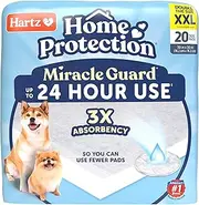 Hartz Home Protection Miracle Guard Dog Pads, XXL 20 Count, 3X Absorbency & 3X Longer use, Won't Leak and Odor Eliminating