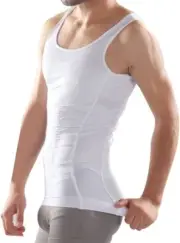 Beautyko USA 1 Pair Abs Enhancing Comfortable Compression Undershirt, White, L