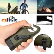 New LED Solar Power Emergency Flashlight Hand Crank Wind Up Camping Torch Lights
