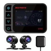Motorcycle Dash Cam with 1080P Dual HD Camera, Waterproof and 3" IPS Screen D...