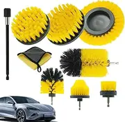 Drill Brush Attachments for Cleaning | Drill Scrubber Brush Kit | Ergonomic Scrubber Flexible Multipurpose for Bathroom Kitchen Car Detailing Pool Patio Furniture RV Engine Bay Industrial