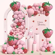 JOGAMS Strawberry Balloon Arch Kit, Party Decorations with Red Polka Dot Balloons for Strawberry/Berry First/Sweet One Themed Baby Shower Birthday Supplies Girl, 5/10/18Inch