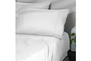 Morrissey King Bed 900TC Cotton Rich Fitted Flat Pillowcase Sheet Set White
