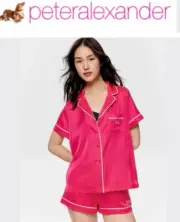 BNIB Peter Alexander PJ Pyjamas Satin Short Set (XS) New Season Pink RRP$149
