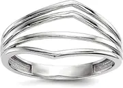 [JewelryWeb] 14k White Gold Polished 4 bar Ring Size 7.00 Band Style-Ring for Women
