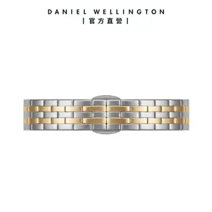 Daniel Wellington 手錶 Quadro Lumine 20X26 星辰珠寶式雙色錶鏈-白錶盤(DW00100625)
