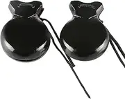 Spanish Castanets, Set of 2 Pairs for Musical Talents and Performance,Adults Instruments Percussion Instruments (Black)