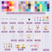 15100Pcs Jewellery Beads Kit 72 Colors Clay Beads Bracelet Making Kit yaXIg
