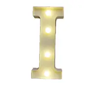 Catzon Decorative Led Light Up Number Letters White Plastic Marquee Number Lights Sign Party Wedding Decor Battery Operated (I)