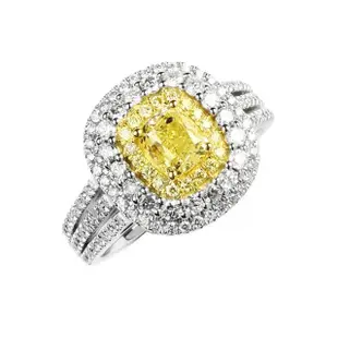 【BRILLMOND】黃彩鑽 GIA FANCY YELLOW 1克拉豪華璀璨鑽戒(FANCY YELLOW/VS2 PT950)