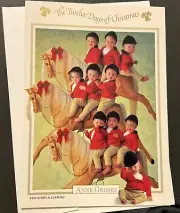 Vtg Christmas Card Artistic Anne Geddes Babies Twelve Days Of Xmas 10 Lords Leap