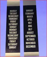ITHACA CALENDAR CLOCK CALENDAR STRIPS BLACK & GOLD MATCH PARLOR, KILDARE, ETC.