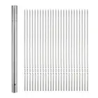 50pcs Kebob Skewers 40cm x 2.8cm Stainless Steel Flat Sticks with Tube Storage