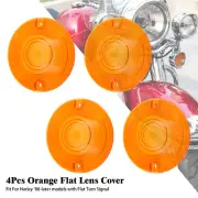 4x Amber Yellow Turn Signal Light Lens Cover For Harley Heritage Softail 86-2023