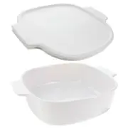 Corningware A-2-B-JW Pyroceram Just White Stove Top Dish & A-2-PC White Lid