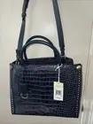 Radley London Croc Embossed Black Leather Satchel Women's Handbag Shoulder Strap