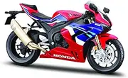 Maisto Honda CBR 1000RR-R Fireblade 1:12 Scale Motorcycle Model with Suspension and Fold-Out Side Stand, 17 cm, Red/Blue (5-20099)