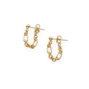 ANYCO Fashion Earrings Gold 925 Sterling Silver Bohemian Link Chain Stud for Women Hollow Chain Jewelry Gift