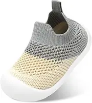 [SEBELLST] Baby Shoes Boys Girls Breathable Mesh First Walking Shoes Kids Lightweight Toddler Slip On Indoor Floor Slipper Cotton Sneakers