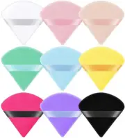 Dorischen 9 Pieces Powder Puff-Colorful Soft Triangle Makeup Puff,Velvet Face...