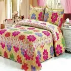 Floral Bedspread/Coverlet Set Double/Queen/King Bed Patchwork Quilted Cotton New