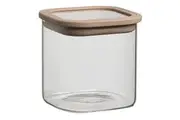 Ecology Store Square 700ml 11cm Glass Canister w Lid Container Storage Clear