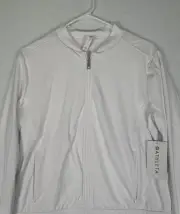 NWT Athleta Jacket Women's Medium White A-Game Reversible Flight Full Zip $158