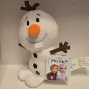Disney Frozen Olaf Plush Sparkly Stuffed Toy Snowman Just Play NEW w/ Tags