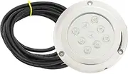XTevu Underwater Light, Marine LED Lamp DC 12V‑24V for Yacht Seawater Use, IP68 Waterproof Pool Light, Tempered Glass Tail Dome Lamp (青色光)