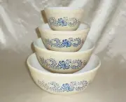 Pyrex Homestead Nesting Mixing Bowl Set #401 402 403 404